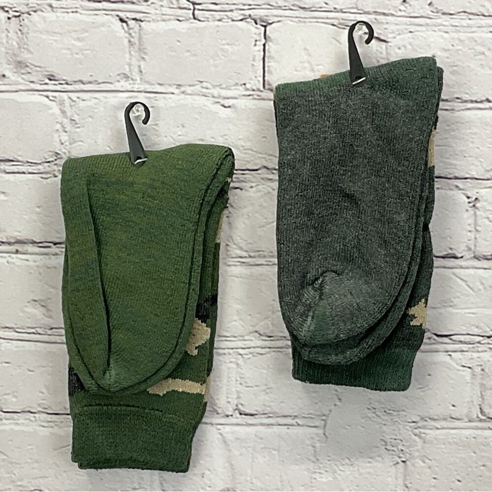 Lamb's Wool Socks Men's Size 10-13 Camo Wool Blend 2 Pair Outdoor Casual Comfort - Picture 8 of 8